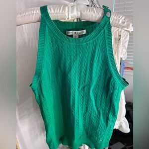 SOLD Tommy Hilfiger High-neck halter top, kelly green size medium, buckle detail
